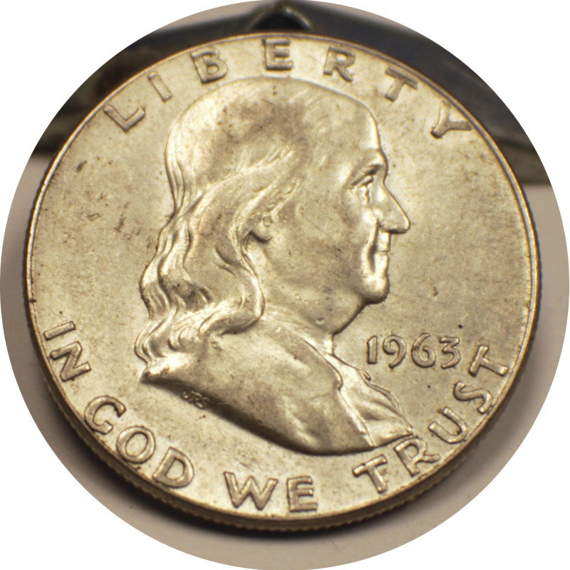 1963  Franklin Half Silver Dollar Coin #009