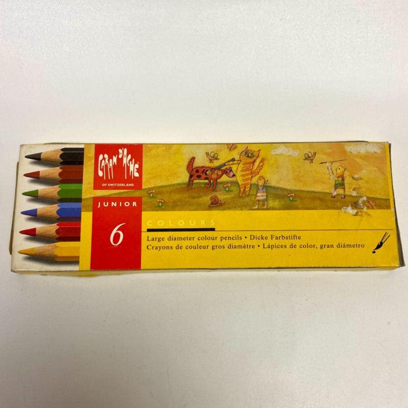 Caran d'Ache Junior 6 Large Diameter Colour Pencils NEW Swiss Made | 113062