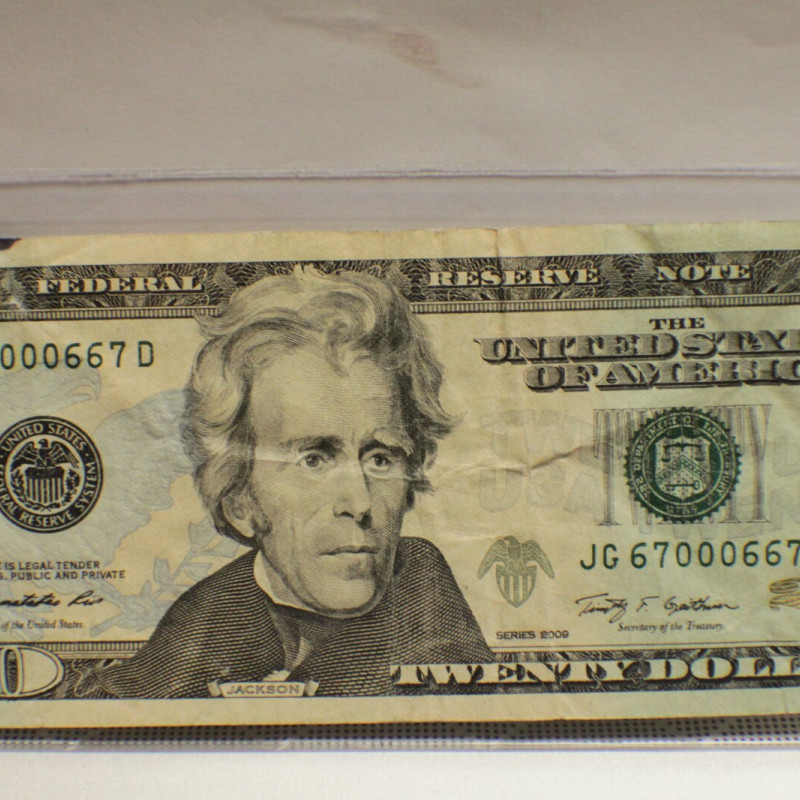 $20 2009 United States Of America  Fancy Serial JG 67000667D