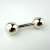 Vintage  Silver 384 Baby Rattle Jingle Dumbbell Toy Black Eyes Hollow