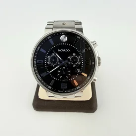 Movado SE Pilot Stainless Steel Chronograph Men's Watch Black Dial Model 0606759