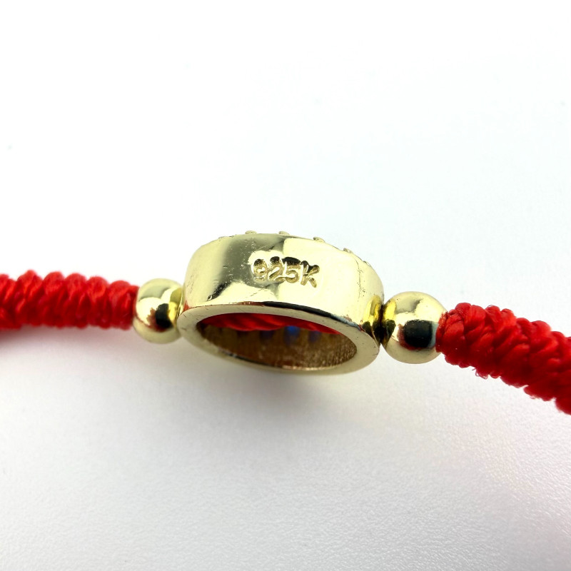 Protective Elegance –  Silver & Yellow Gold Plated  Evil Eye Adjustable Bracelet