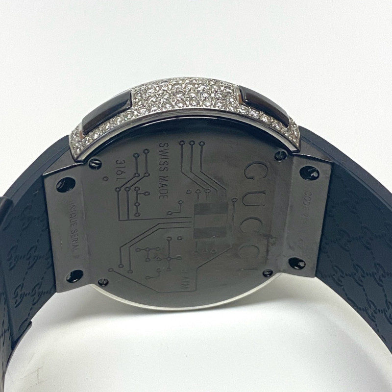Men's GUCCI 114-2 Digital Watch Custom White Diamonds (3ct) Bezel Men's GUCCI 114-2 Digital Watch Custom White Diamonds (3ct) Bezel
