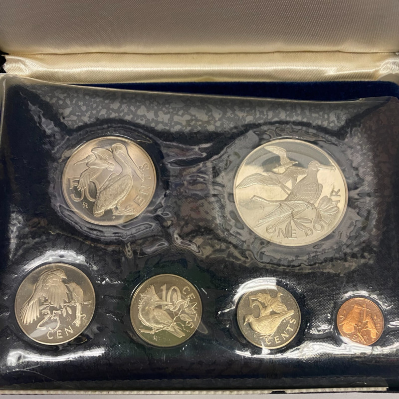 1974 BRITISH VIRGIN ISLANDS PROOF SET 6 COINS Silver BIRDS OF THE ISLANDS