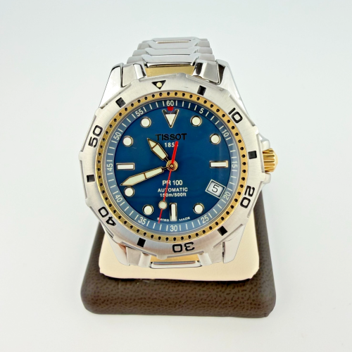 Tissot PR 100 Automatic Blue Dial Two-Tone Diver Men's Watch Sapphire 150m Tissot PR 100 Automatic Blue Dial Two-Tone Diver Men's Watch Sapphire 150m