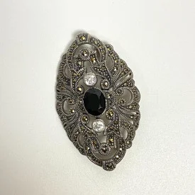 Judith Jack Stunning Sterling, Marcasite and CZ Brooch