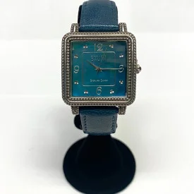 Ecclissi Sterling Silver Women’s Square Watch Blue MOP dial & Leather Band