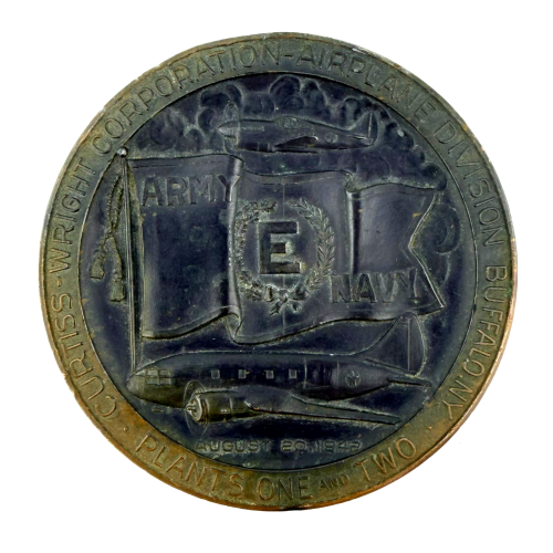 Vintage Buffalo NY WWII Wright Airplane Division Army Navy Production Metal 1942 Vintage Buffalo NY WWII Wright Airplane Division Army Navy Production Metal 1942