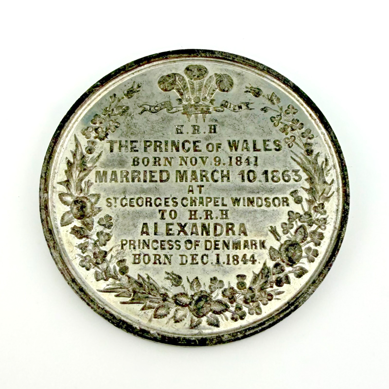 Great Britain 1863 MARRIAGE OF THE PRINCE OF WALES & ALEXANDRA white metal 51mm