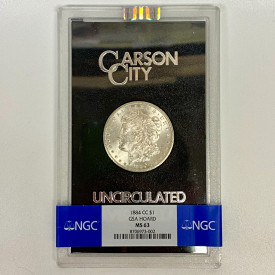 1884-CC Morgan Silver Dollar $1 Carson City GSA Hoard NGC MS63