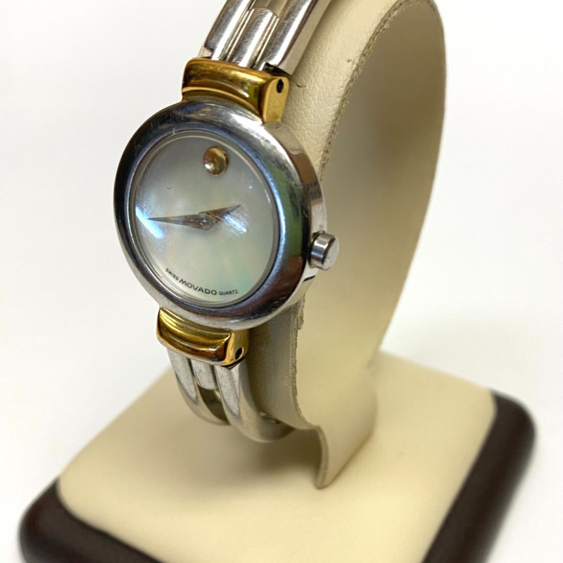 LADIES MOVADO Mother of Pearl TWO TONE BANGLE SWISS