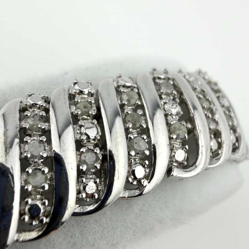 7¼" Diamond & Sterling Silver TENNIS Bracelet JWBR 925 Renaissance Style