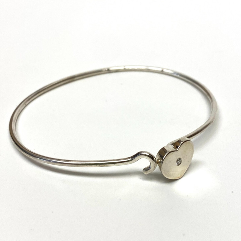 Tiffany & Co. Diamond Silver Paloma Picasso Modern Heart Bracelet Tiffany & Co. Diamond Silver Paloma Picasso Modern Heart Bracelet