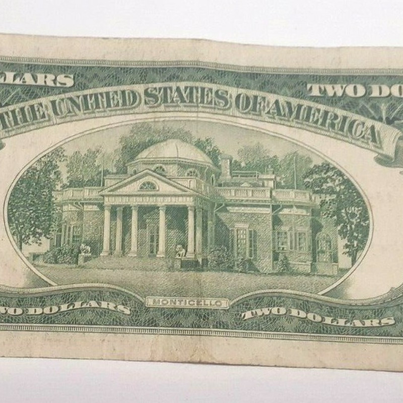 1953 A TWO DOLLAR BILL $2 NOTE /FANCY RED SEAL OLD PAPER US CURRENCY BILL