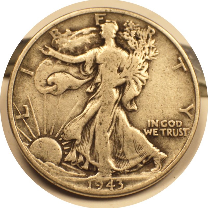 1943 Liberty Walking Half Dollar Silver Coin #005 1943 Liberty Walking Half Dollar Silver Coin #005
