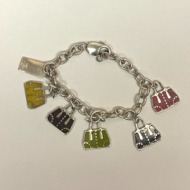 Coach EST. 1941 Sterling Silver Retired Purse Charm Bracelet