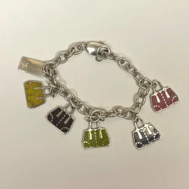 Coach EST. 1941 Sterling Silver Retired Purse Charm Bracelet