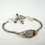 Vintage Bali Sterling Mother-of-Pearl Sun & Moon Hand-Painted Enamel Bracelet