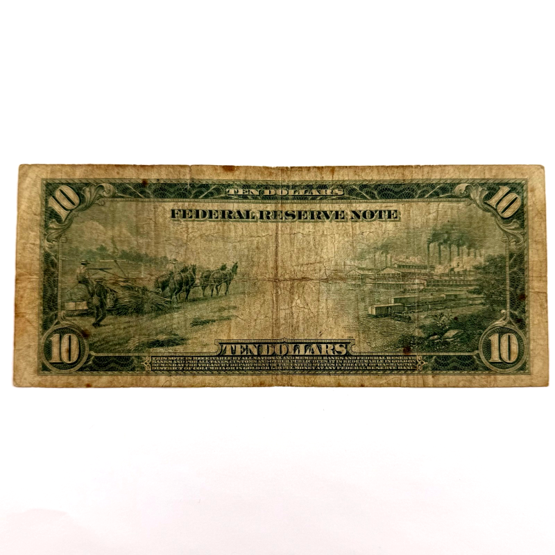 RARE 1914 $10 Large Size Federal Reserve Note Blue Seal-Repeater # 7171 & 8181
