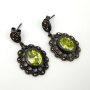 Dee Berkley Jewelry Co. Sterling Silver Oval Cut Peridot and Marcasite Earrings