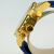 Guess Chronograph Gold Tone Watch Blue Silicone Strap Black Dial