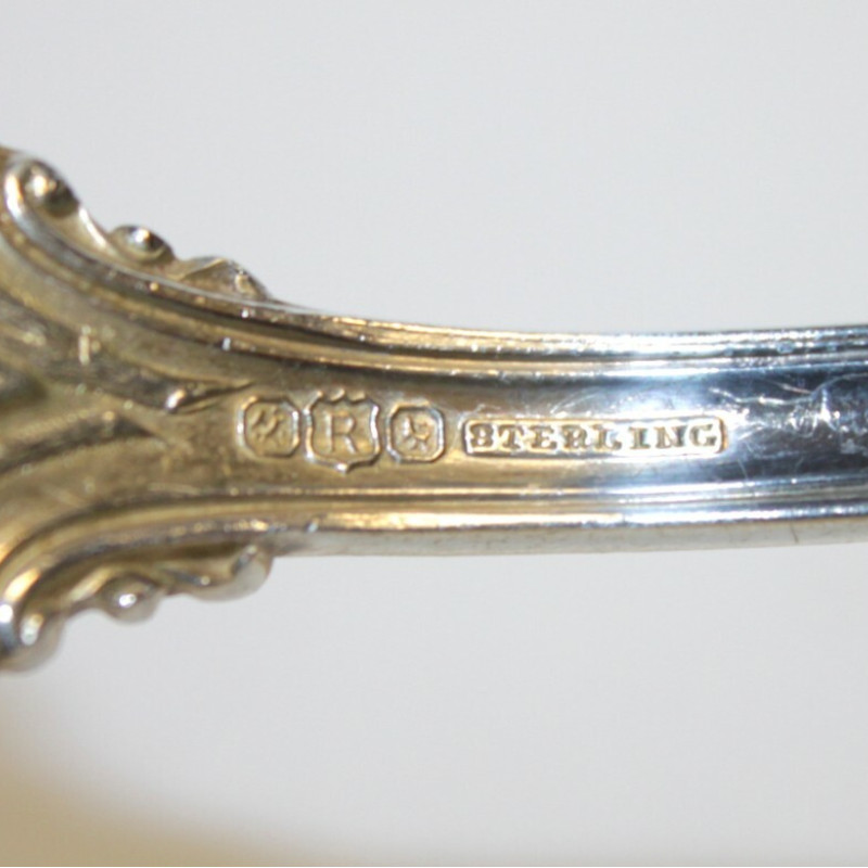 Antique R, Sterling Silver Serving Whiting Baroque Spoon