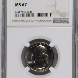 1966 SMS Washington Quarter certified MS 67 NGC