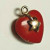 14 K Gold Red CORAL HEART CHARM 14 K Gold Red CORAL HEART CHARM