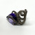 Vintage Large  Amethyst and Marcasites Sterling Silver Ring Size 7