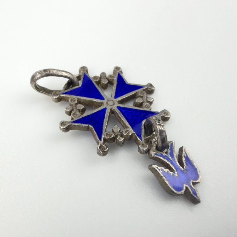 Vintage Huguenot Protestant Church Symbol Dove Royal Society Charm Fob Pendant