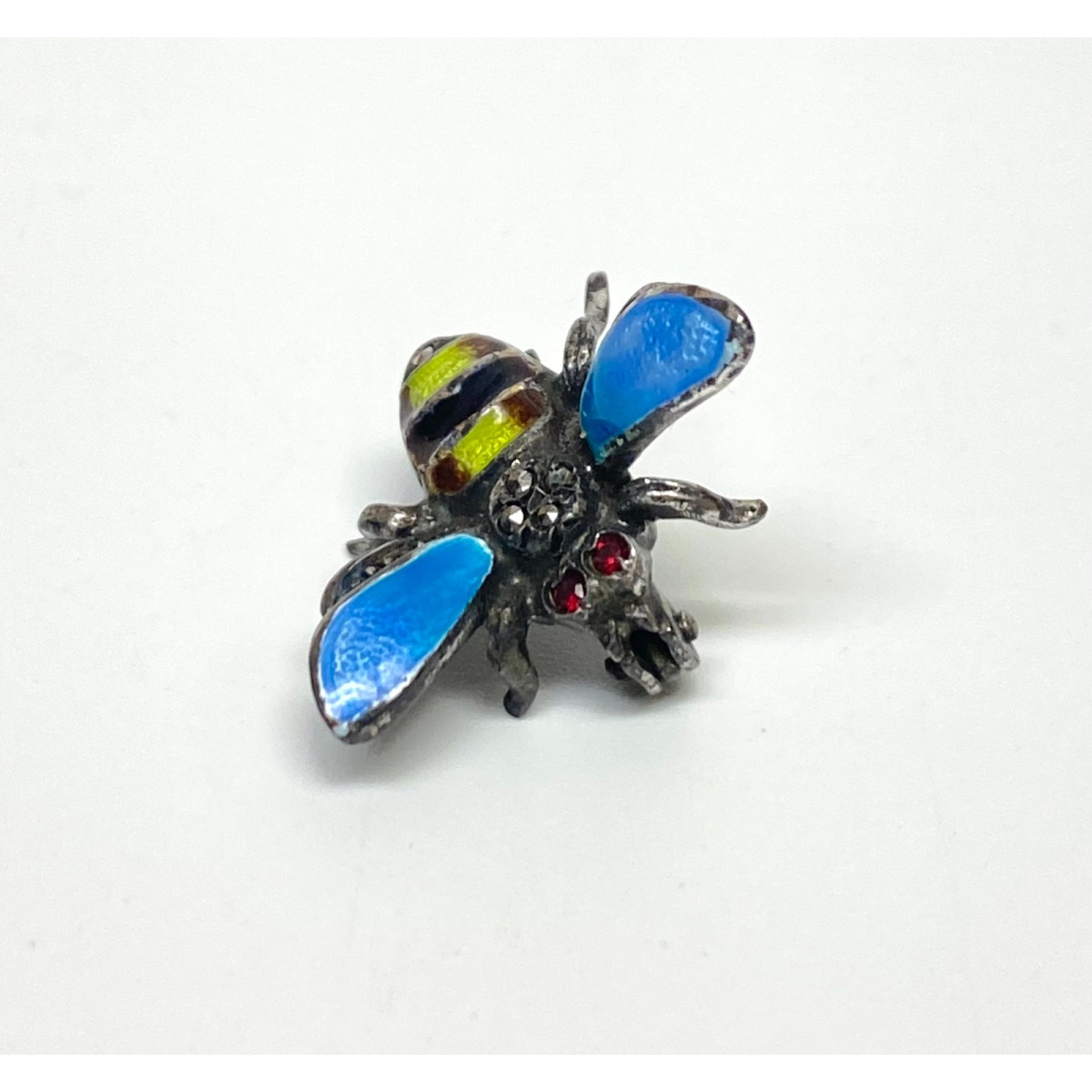 Alice Caviness Brooch Sterling Silver Enamel Marcasite Bumble Bee Germany