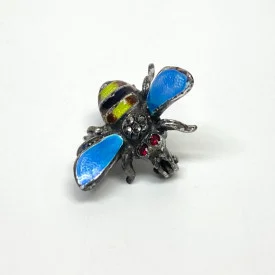 Alice Caviness Brooch Sterling Silver Enamel Marcasite Bumble Bee Germany