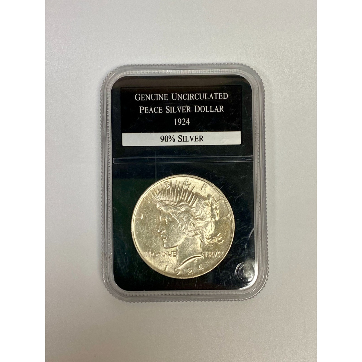 1924 Genuine Uncirculated Peace 90% Silver Dollar-PCS Stamp & Coin