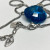Swarovski Crystal Necklace Blue Scallop Clam Shell Pendant 17"