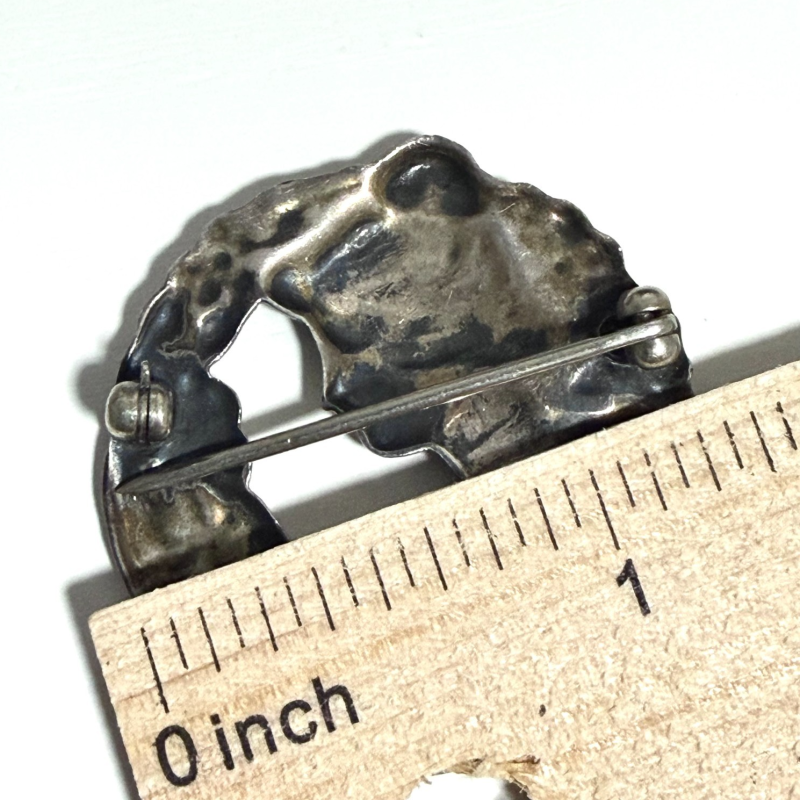 Vintage Large Cut Out Art Nouveau Woman Cameo Sterling Silver Pendant Pin