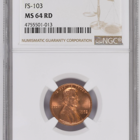 NGC MS 64 RD F-S 103 1972 DDO NGC 1C LINCOLN MEMORIAL