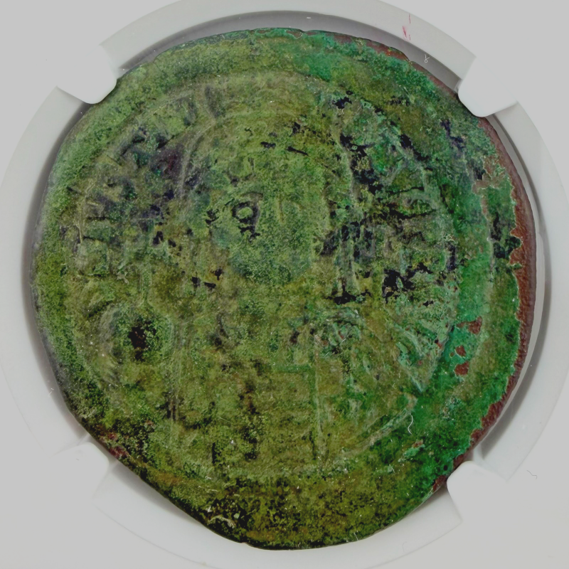 BYZANTINE EMPIRE Justinian I AE Follis Constantinople yr.13 (AD 539/40) NGC Ch F