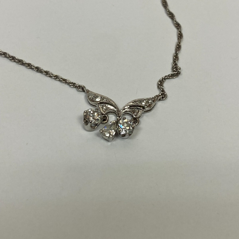 Diamond Pendant With A Neck Chain. Mounting is Made of 14 Kt Gold Diamond Pendant With A Neck Chain. Mounting is Made of 14 Kt Gold