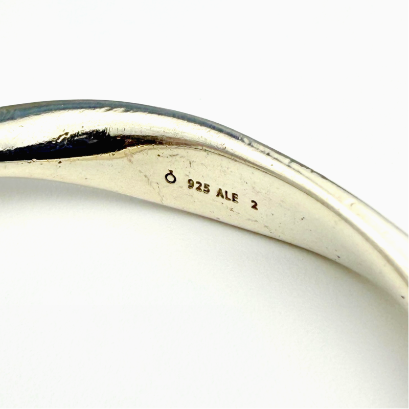 Genuine Retired Pandora Liquid Sterling Silver 2.6 Inch Bangle Bracelet