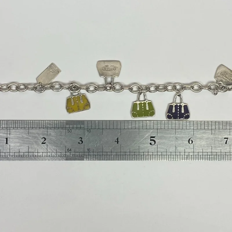 Coach EST. 1941 Sterling Silver Retired Purse Charm Bracelet