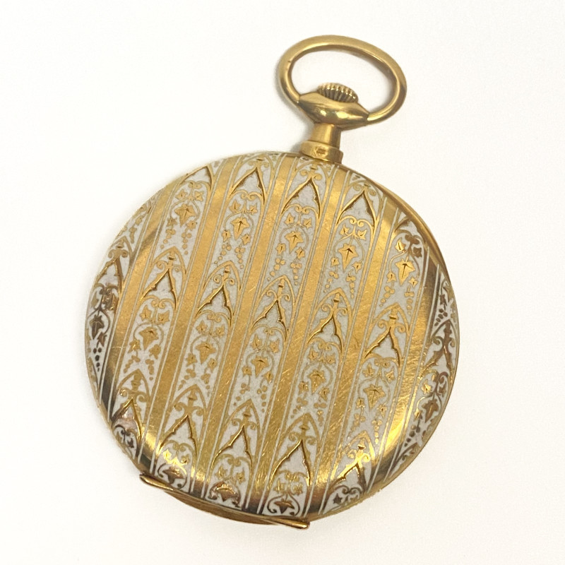 Rare Vintage Vacheron Constantin 18K Gold Enamel Guilloche Pocket Watch 1920s
