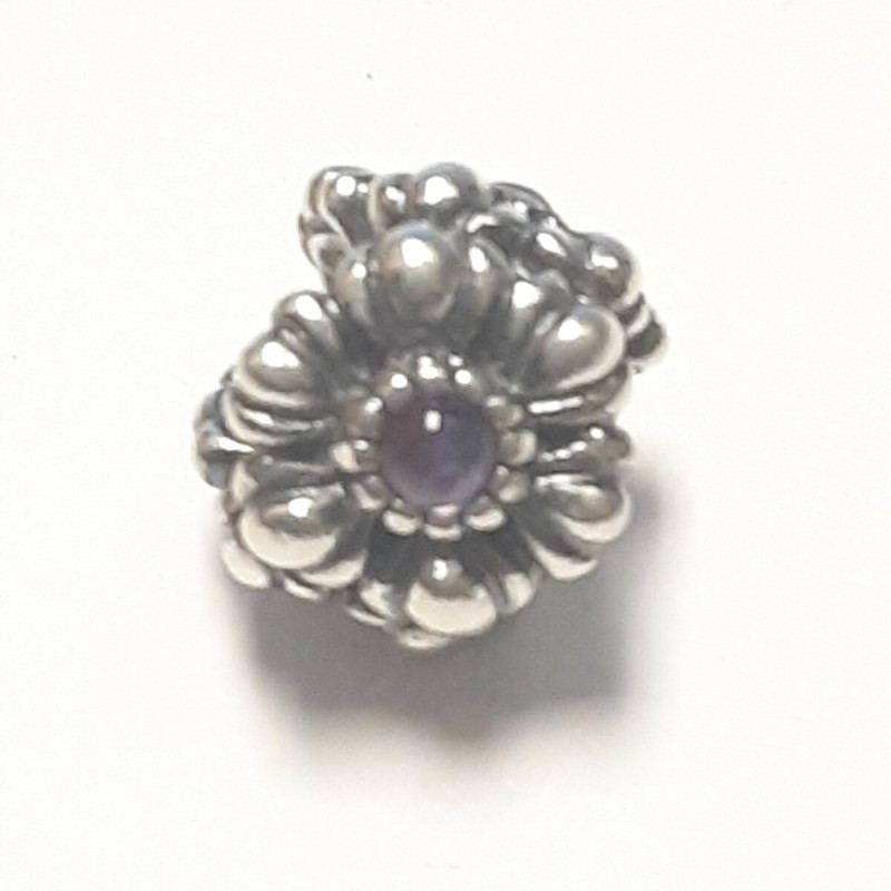 925 3 Purple Gems Symbol Screw-on Bead for Charm Bracelets #3