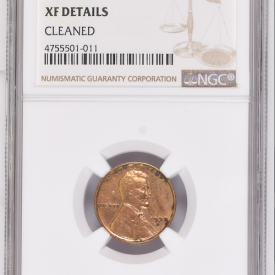 NGC 1938 S 1C LINCOLN CENTS, WHEAT REVERSE XF DETAILS