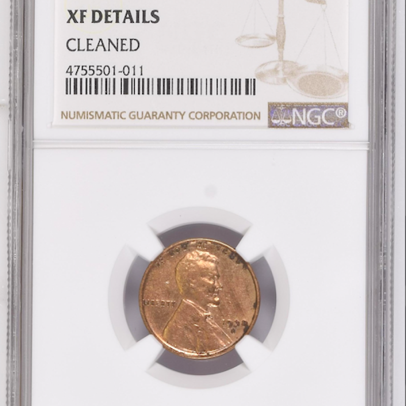 NGC 1938 S 1C LINCOLN CENTS, WHEAT REVERSE XF DETAILS