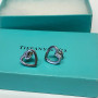 Tiffany & Co. Heart Link Stud Earrings White Gold 750