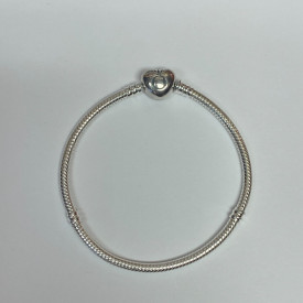 PANDORA Moments Heart Clasp Snake Chain Bracelet Size 7 inches