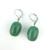 Genuine Natural Green Nephrite Jade Barrel Dangle Earrings