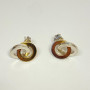 Gold Tone over Sterling Silver Two-Tone Double Circle Polished Stud Earrings
