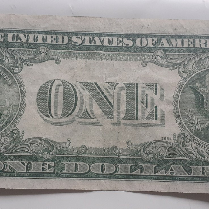 1957 One Dollar Bill Silver Certificate Average Circulated Blue Seal VG-AU