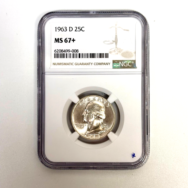 WASHINGTON QUARTER DOLLAR 1963-D 25C NGC MS67+ WASHINGTON QUARTER DOLLAR 1963-D 25C NGC MS67+